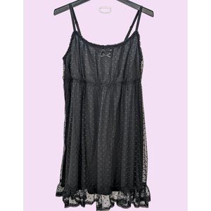 Thorn & Fable Women Black Empire Waist Slip Strappy Dress Size 1X
